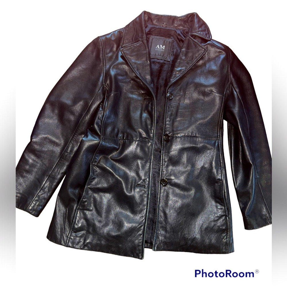 Black AM studio leather jacket size M